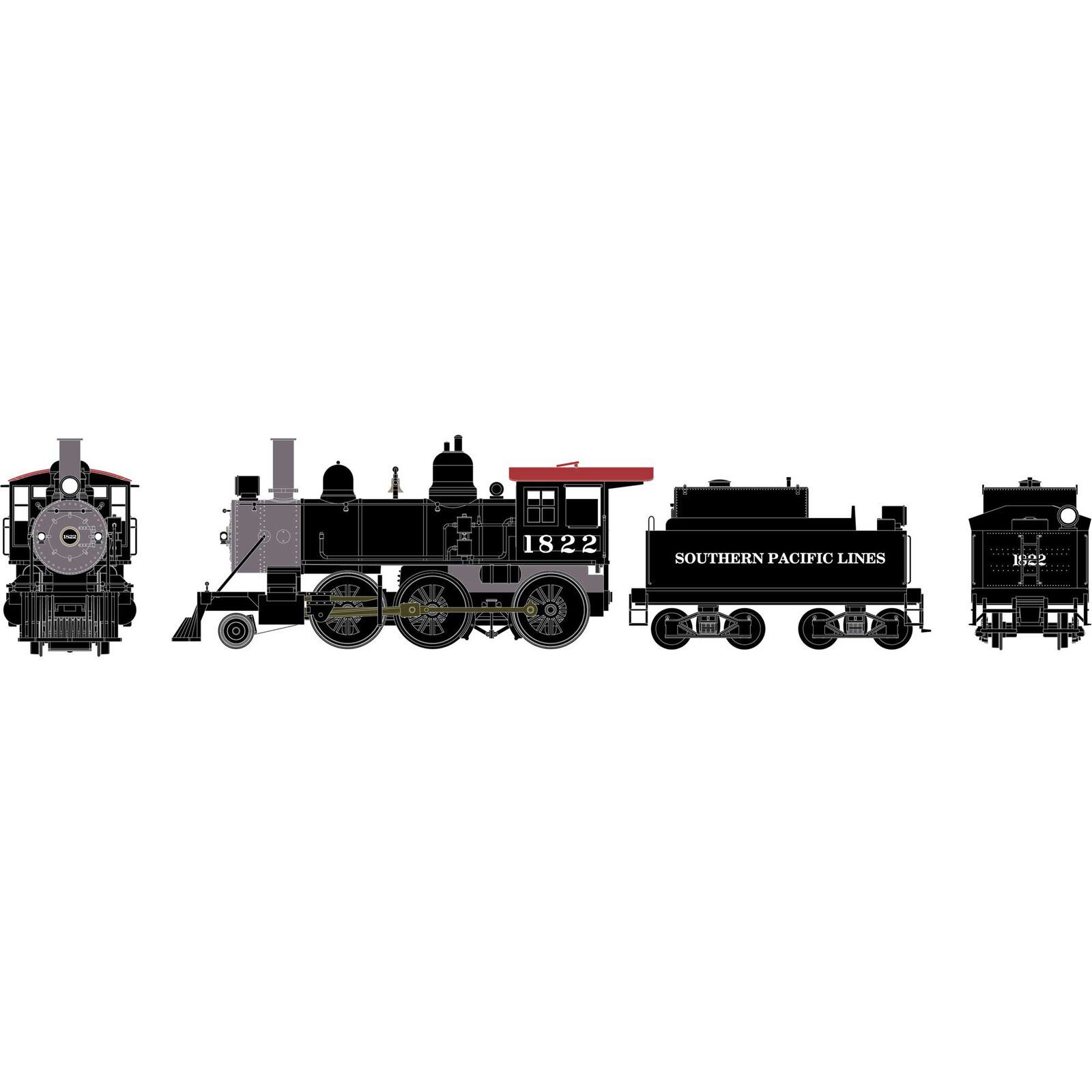 HO RTR Old Time 2-6-0 Mogul with DCC & Sound, SP #1822