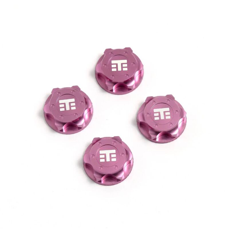 TEKNO RC LLC Aluminum 17mm Wheel Nuts, Pink (4)