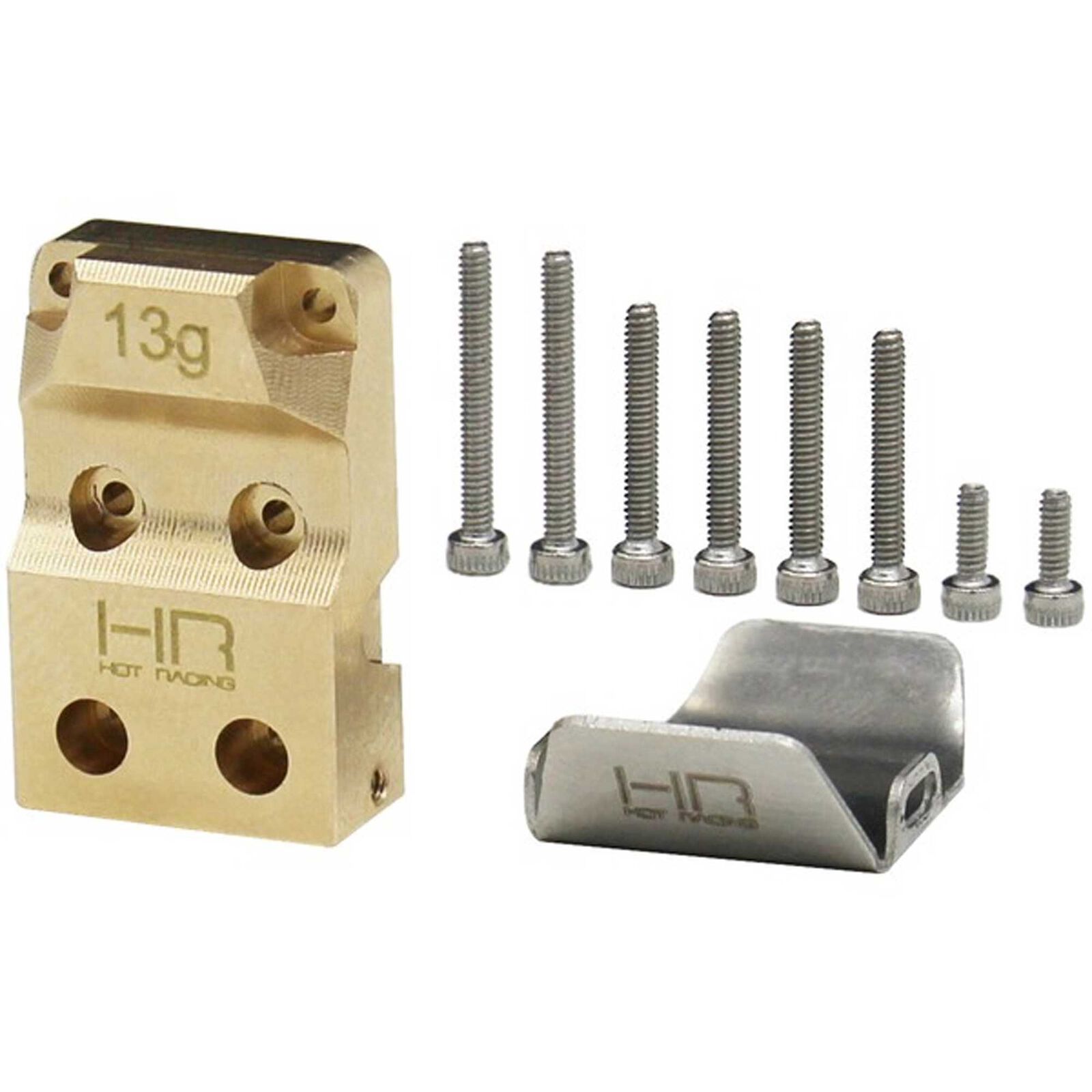 Hot Racing Brass Diff Cover with Stainless Steel Skid Plate SCX24