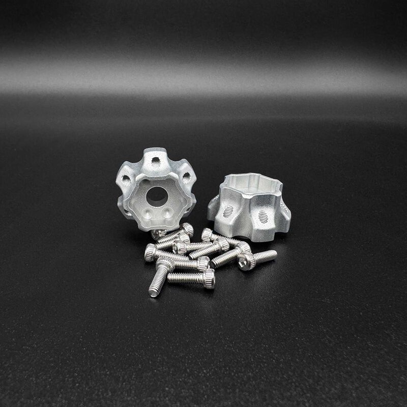 12mm Machined Aluminum Hex Hubs w/ Hardware, 7mm Offset (2)