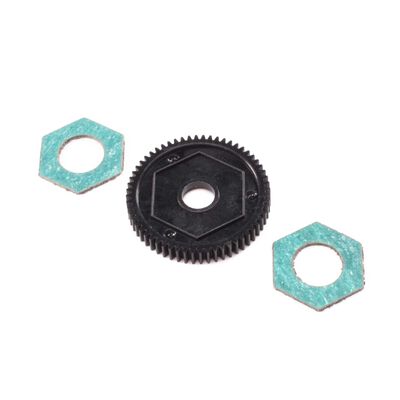 Spur Gear with Slipper Pads, 60T 0.5 MOD Spur Gear with Slipper Pads, 60T 0.5 MOD