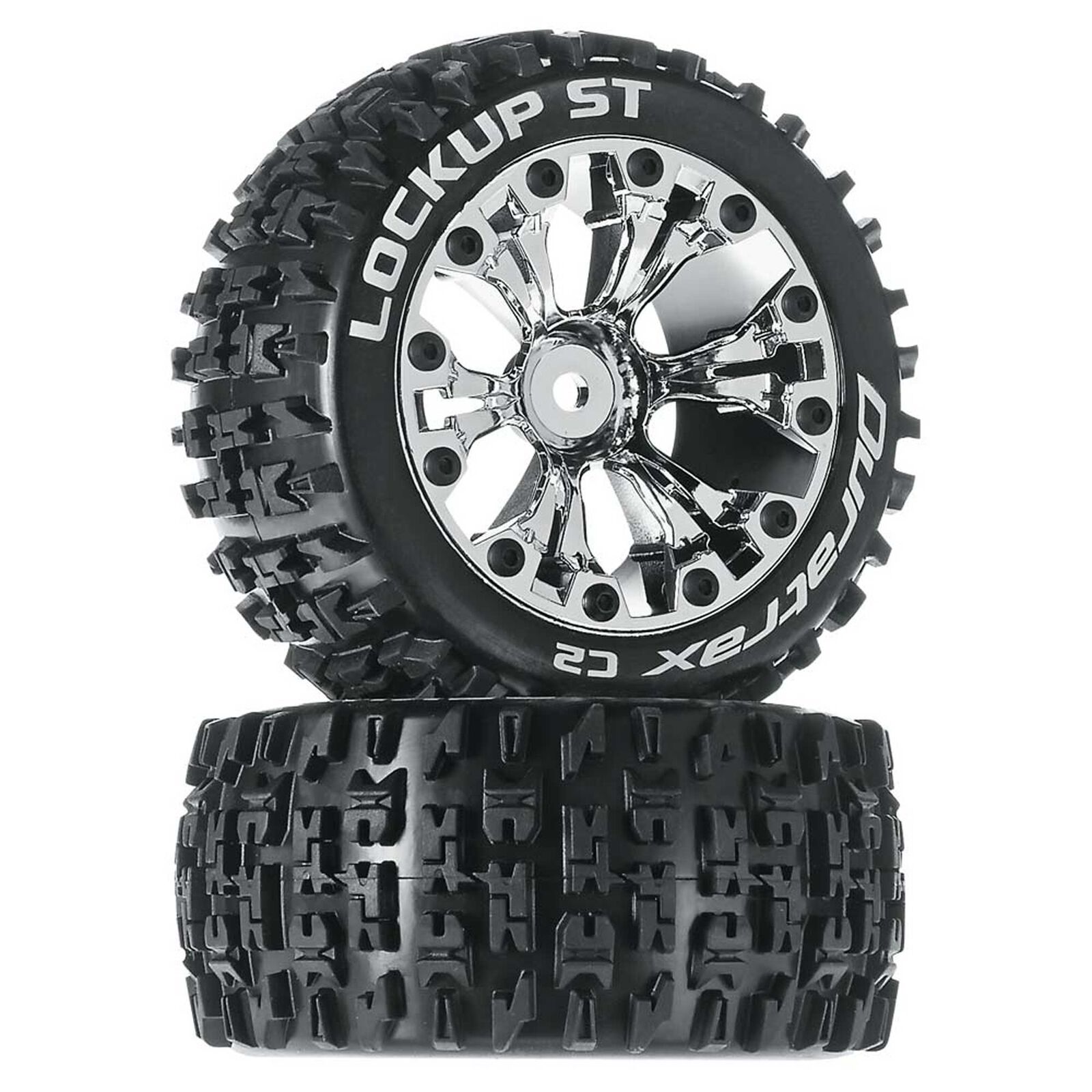 Lockup ST 2.8" 2WD Mounted Rear Tires, Chrome (2)