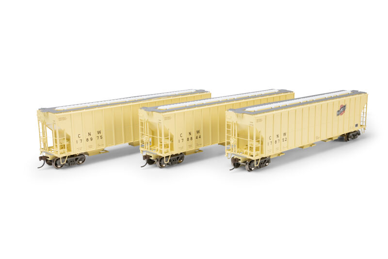 Athearn HO ATH FMC 4700 Covered Hopper, Primed For Grime CNW #178752/178844/178975 (3)
