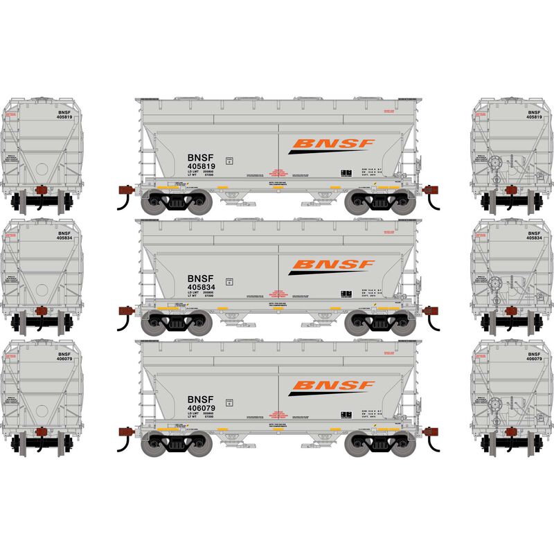 HO ATH ACF 2970 Covered Hopper, BNSF #405819/405834/406079 (3)
