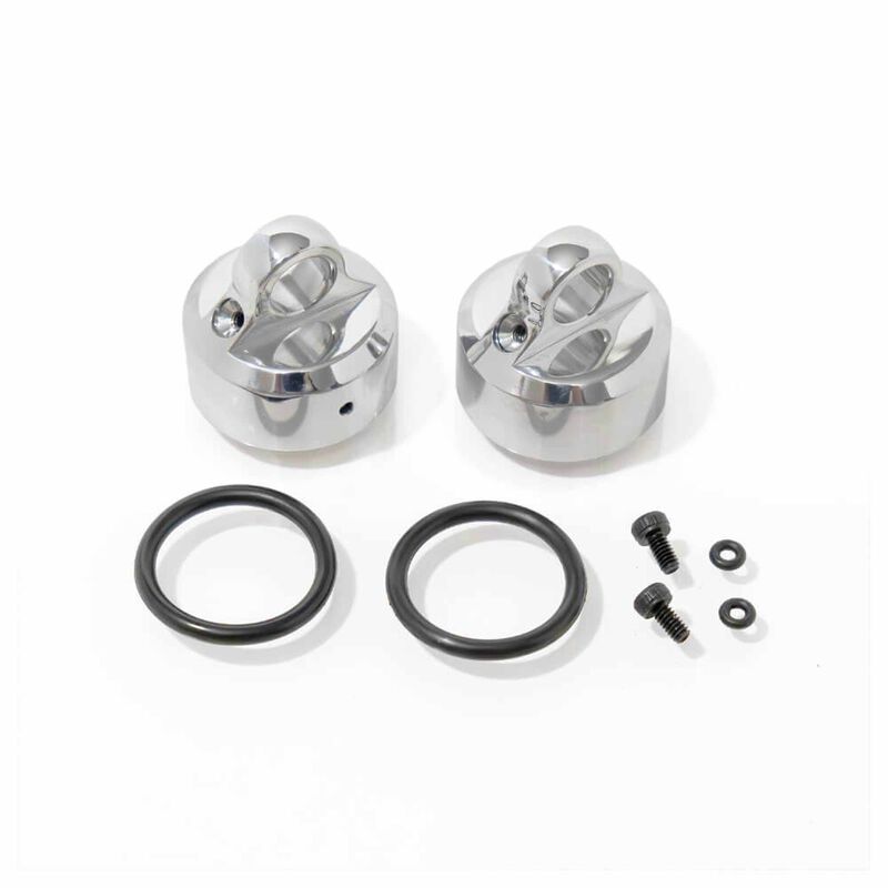 Aluminum Polished Shock Caps, 1/8 Tekno EB48, ET48 & NT48 (2)