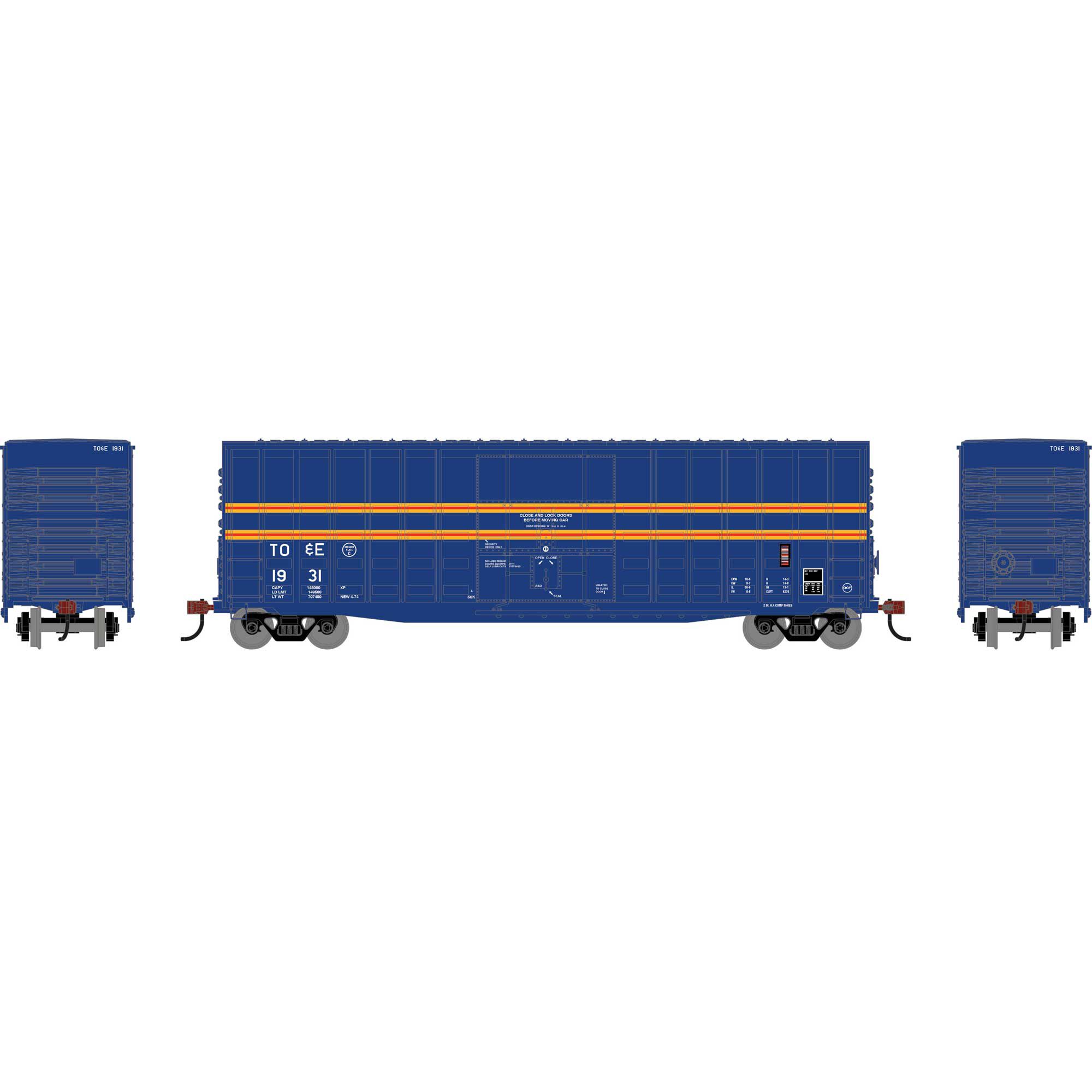 Roundhouse HO RND 50' Waffle High Cube Box Car TOE #1931 | Horizon