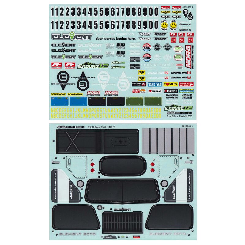 Ecto Decal Sheet, 1/12 Element Enduro12 Ecto