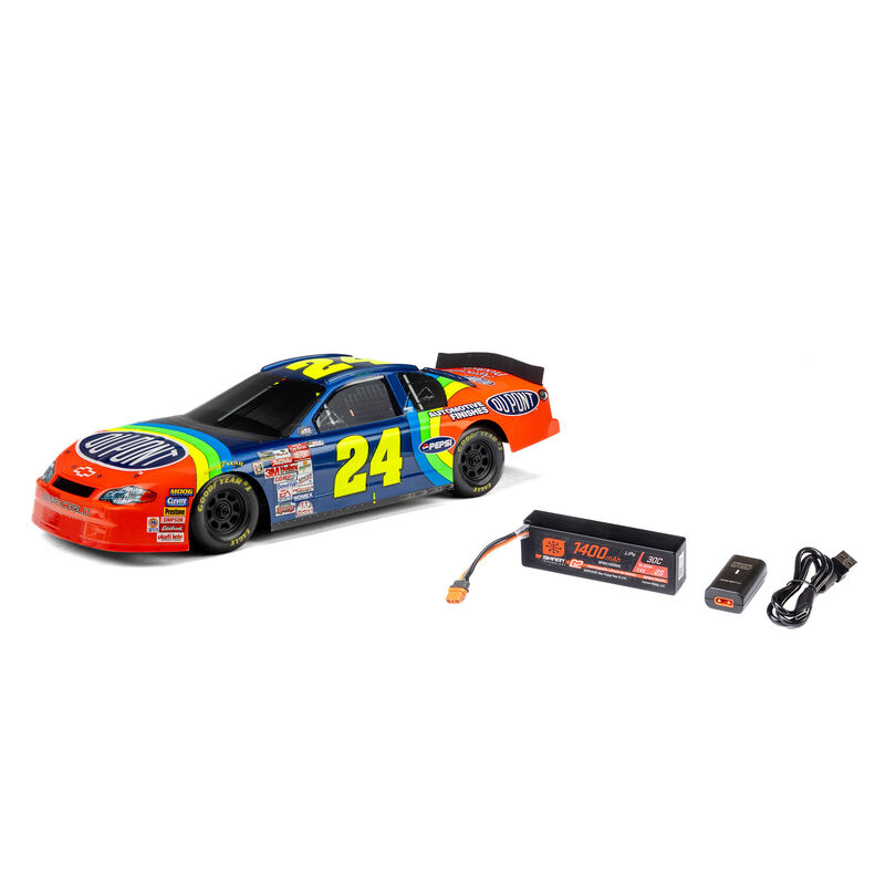 Losi 1/12 NASCAR RC Race Car Jeff Gordon No. 24 Dupont Chevrolet Monte Carlo 2S AWD RTR Brushed On-Road (Battery & Charger Included), Blue Losi 1/12 NASCAR RC Race Car Jeff Gordon No. 24 Dupont Chevrolet Monte Carlo 2S AWD RTR Brushed On-Road (Battery & Charger Included), Blue