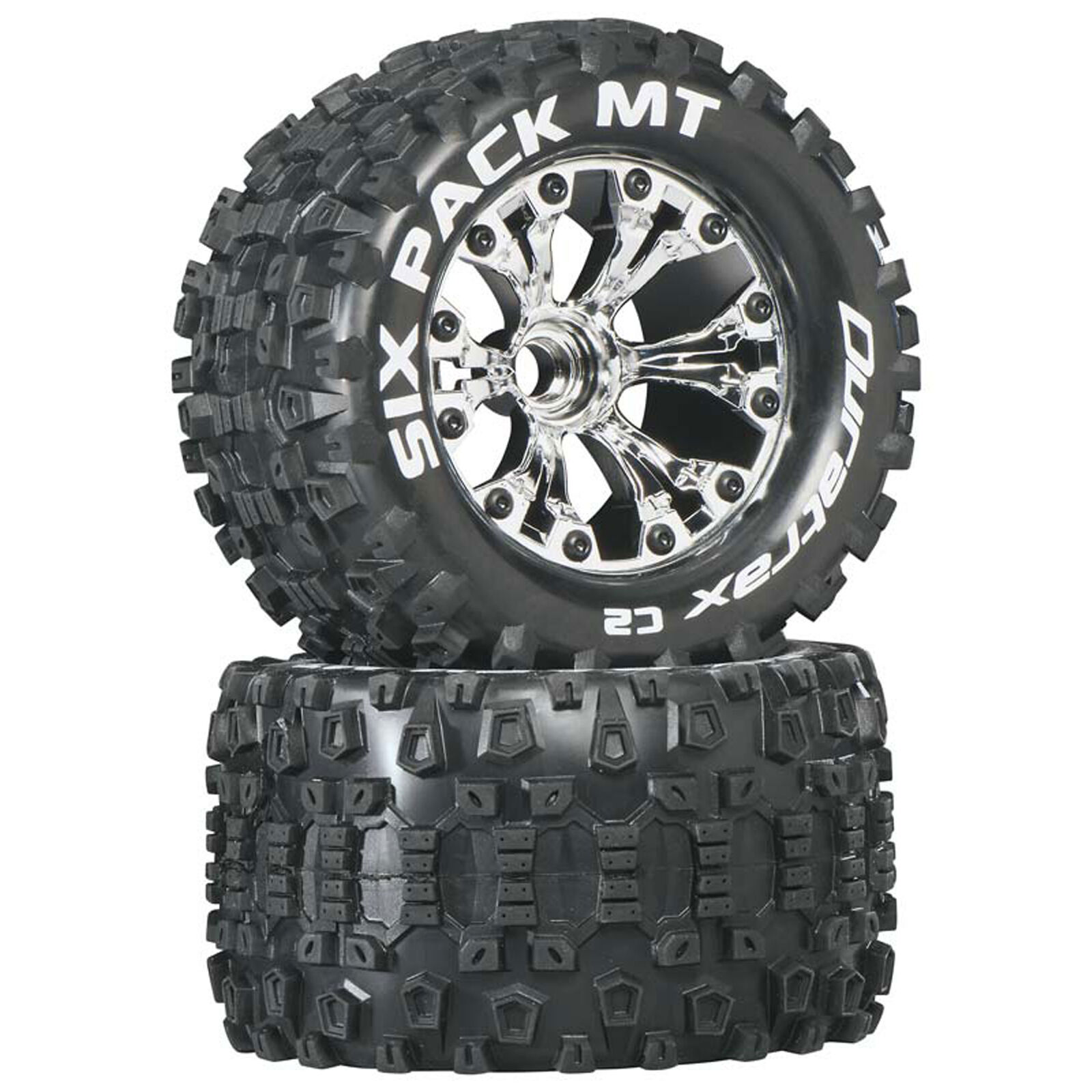 Six-Pack MT 2.8" 2WD Mounted Front C2 Tires, Chrome (2)