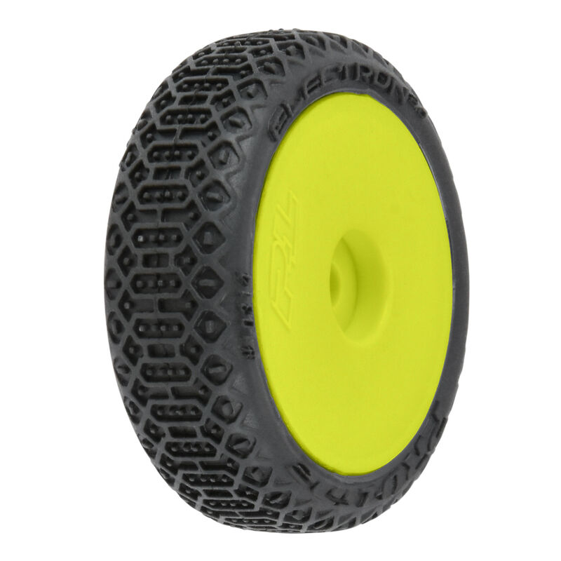 1/24 Electron 2.0 Buggy F/R Tires Mounted 7mm Yellow (4): Micro-B