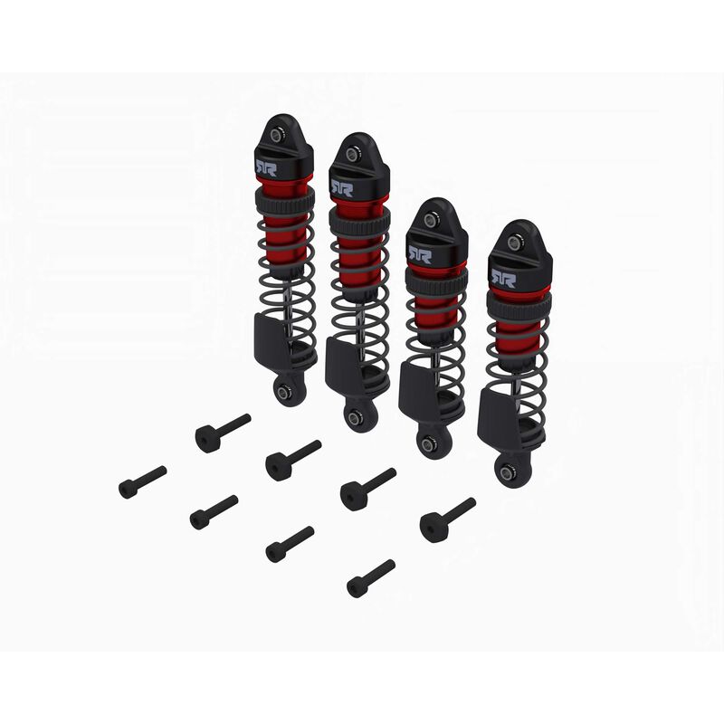 Shock Set, Front/Rear Assembled, 700 cSt Oil, Red (4Pcs): MINI
