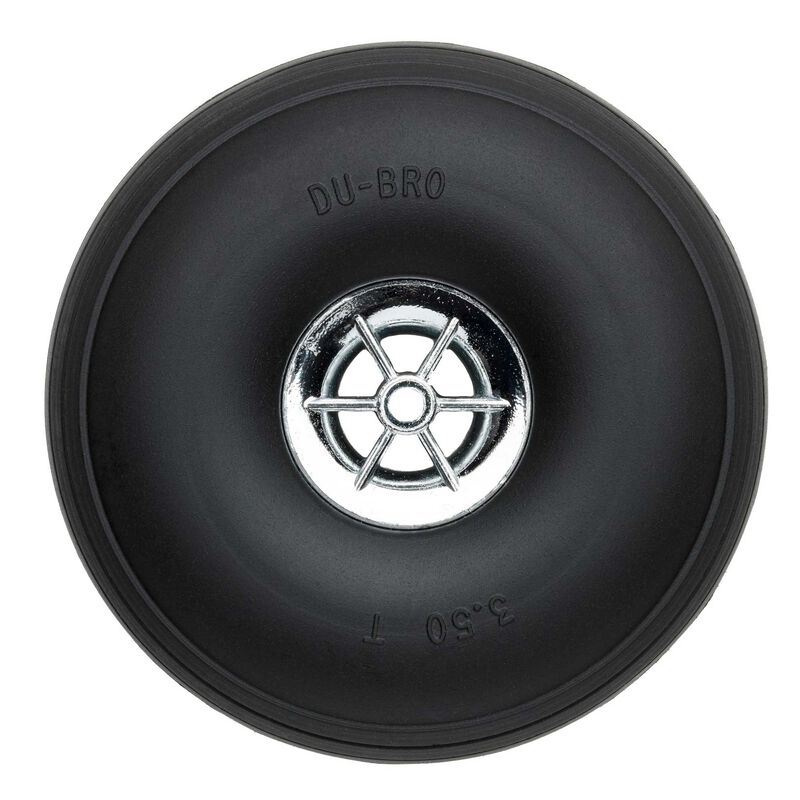 Treaded Chrome Wheels, 3-1/2" Diameter (2)