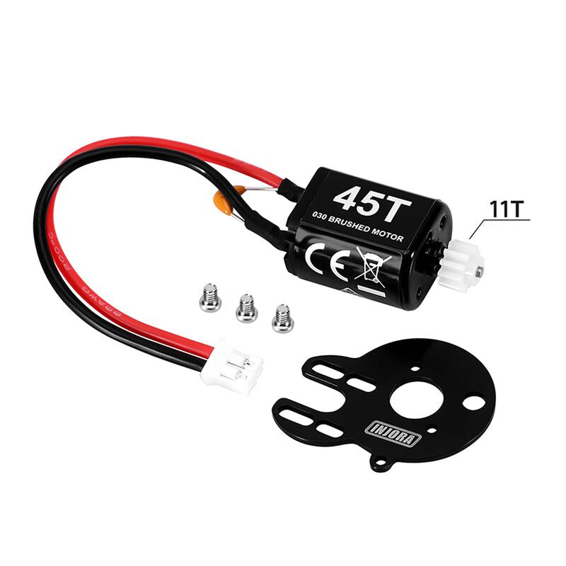 INJORA 45T Brushed Motor & Aluminum Motor Mount, 1/24 Losi Micro-B/T