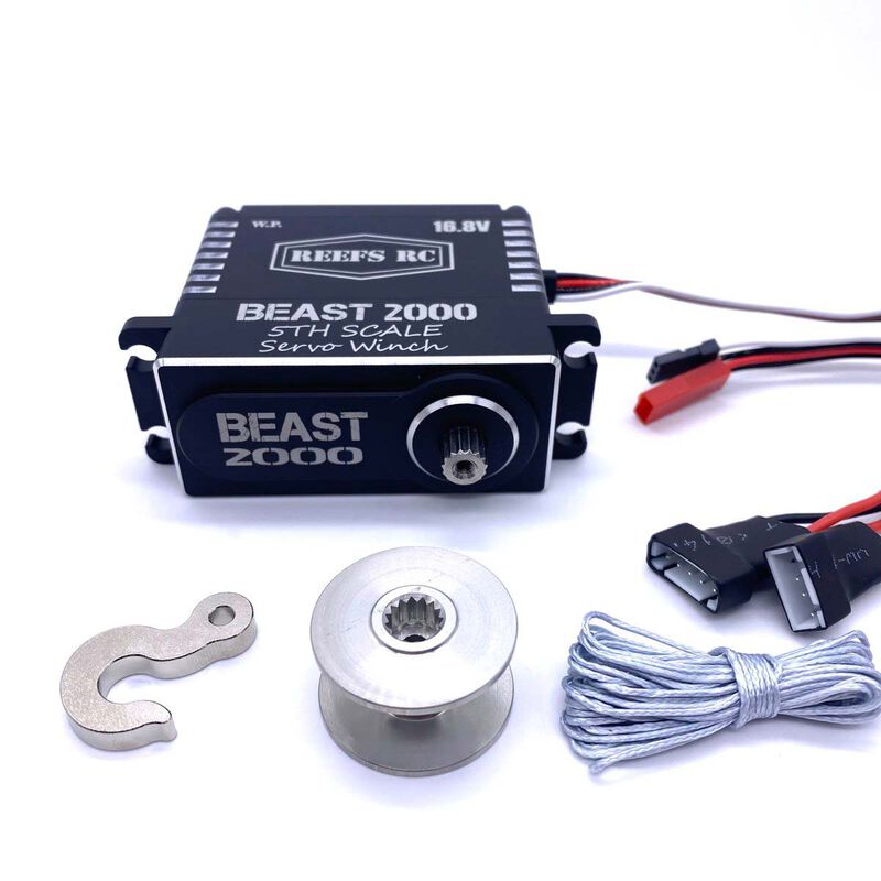 Beast 2000 1/5 Scale Digital Metal Gear Waterproof Winch Servo, Black