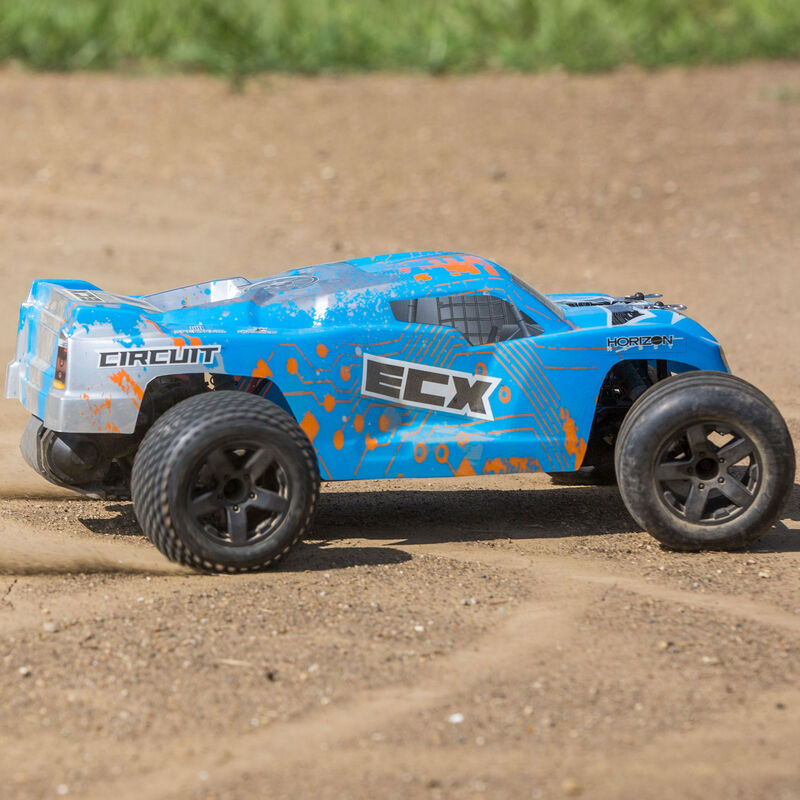 1/10 Circuit 2WD Stadium Truck Brushed with LiPo RTR, Blue/Orange, INT
