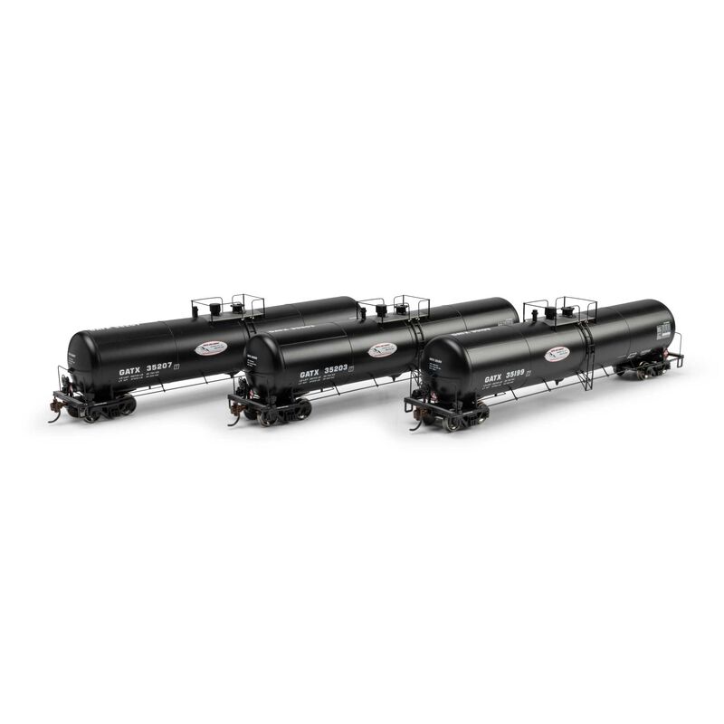 Athearn HO ATH 30K Ethanol Tank Car, GATX #35199/35203/35207 (3) Athearn HO ATH 30K Ethanol Tank Car, GATX #35199/35203/35207 (3)