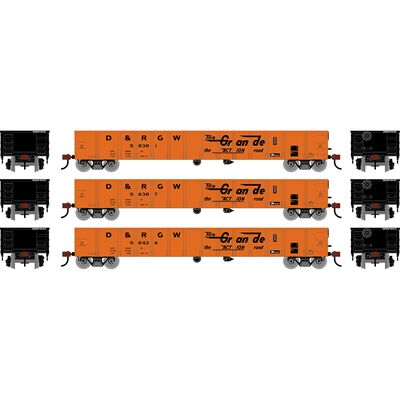HO 52' Mill Gondola, DRGW #56381/56387/56424 (3) HO 52' Mill Gondola, DRGW #56381/56387/56424 (3)