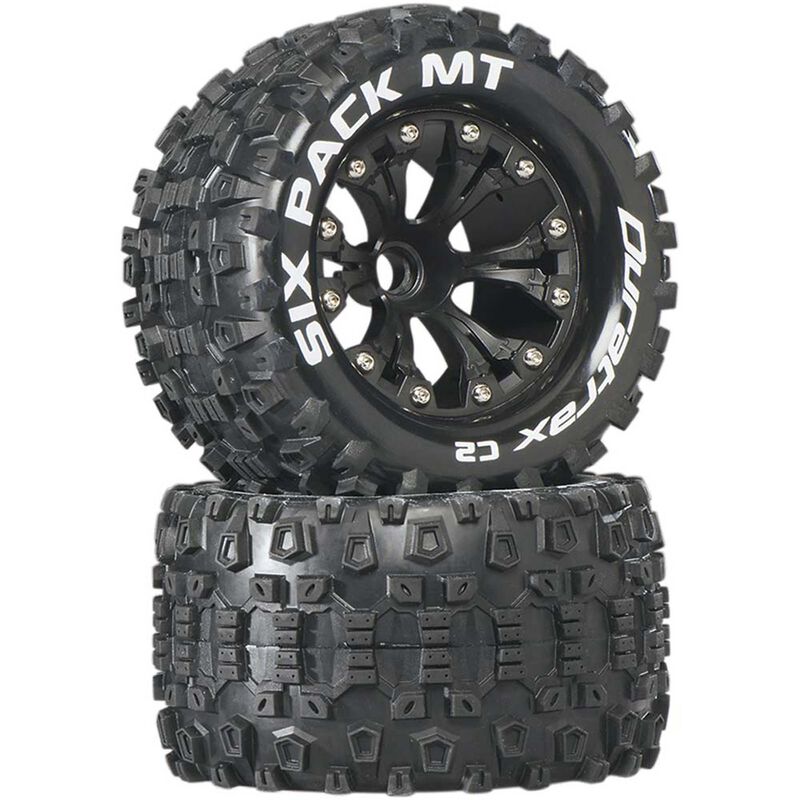 Six-Pack MT 2.8" 2WD Mounted Front C2 Tires, Black (2)