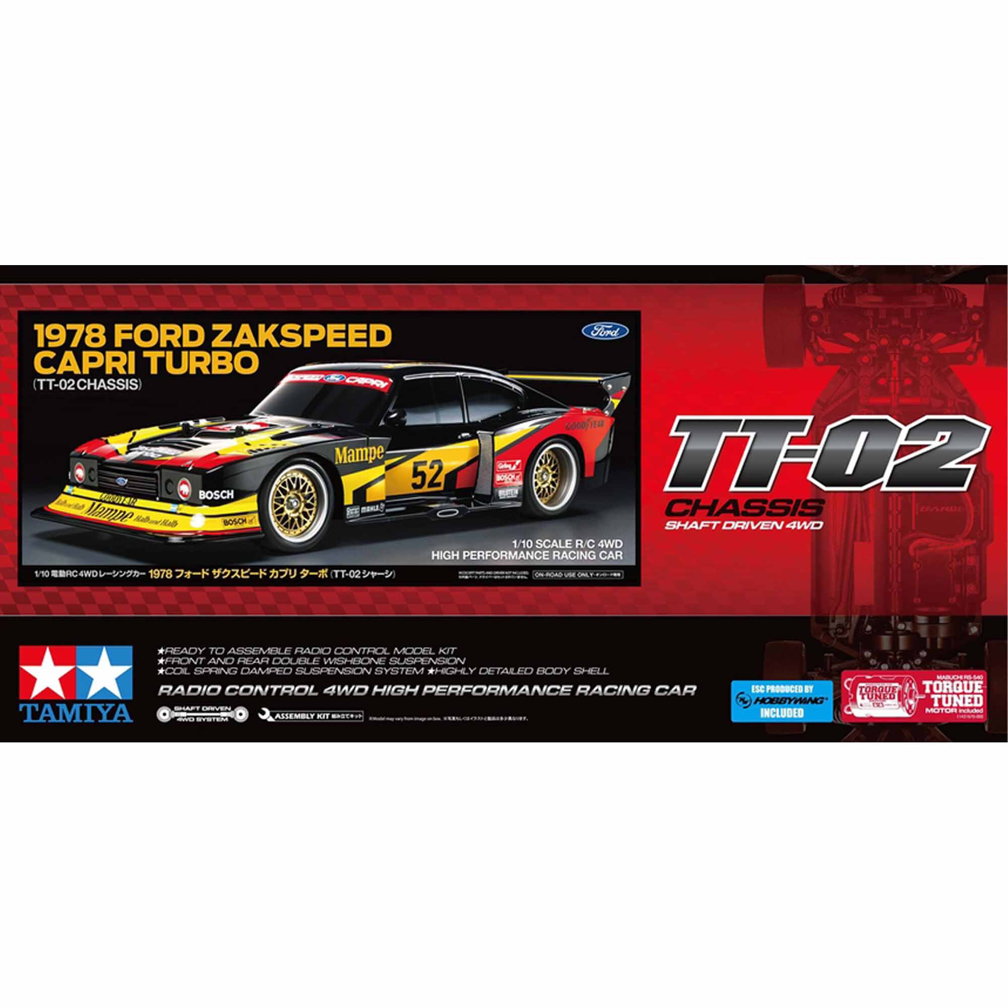 Tamiya 1/10 1978 Ford Zakspeed Capri Turbo TT-02 4WD On-Road High