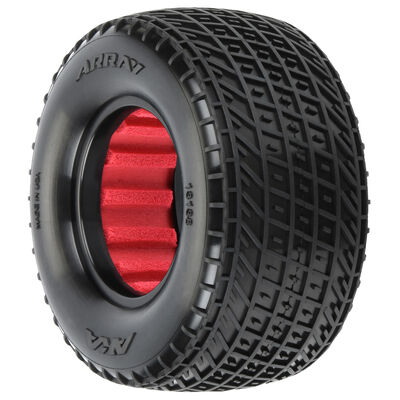 1/10 Array Super Soft Longwear Rear 1.7"/2.2" Dirt Oval Tires (2) 1/10 Array Super Soft Longwear Rear 1.7"/2.2" Dirt Oval Tires (2)