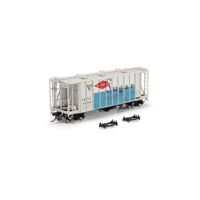 Athearn Genesis HO GEN GATC 2600 Airslide Covered Hopper, GACX/Diamond Sugar #42360