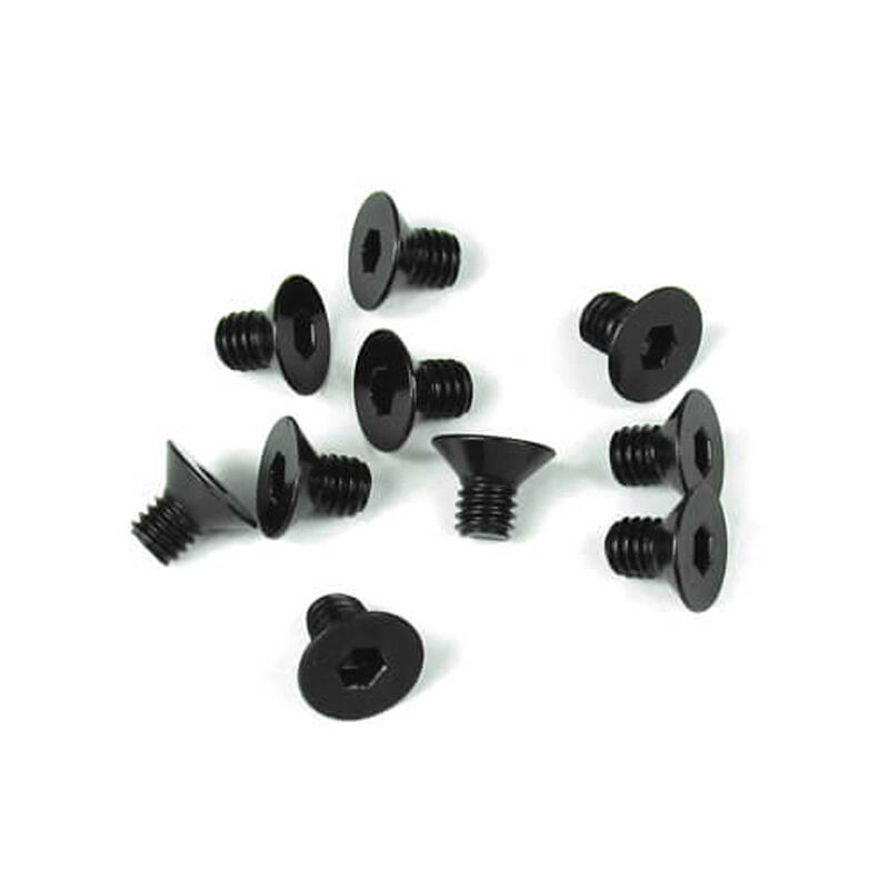 M4x6mm Flat Head Screws, Black (10)