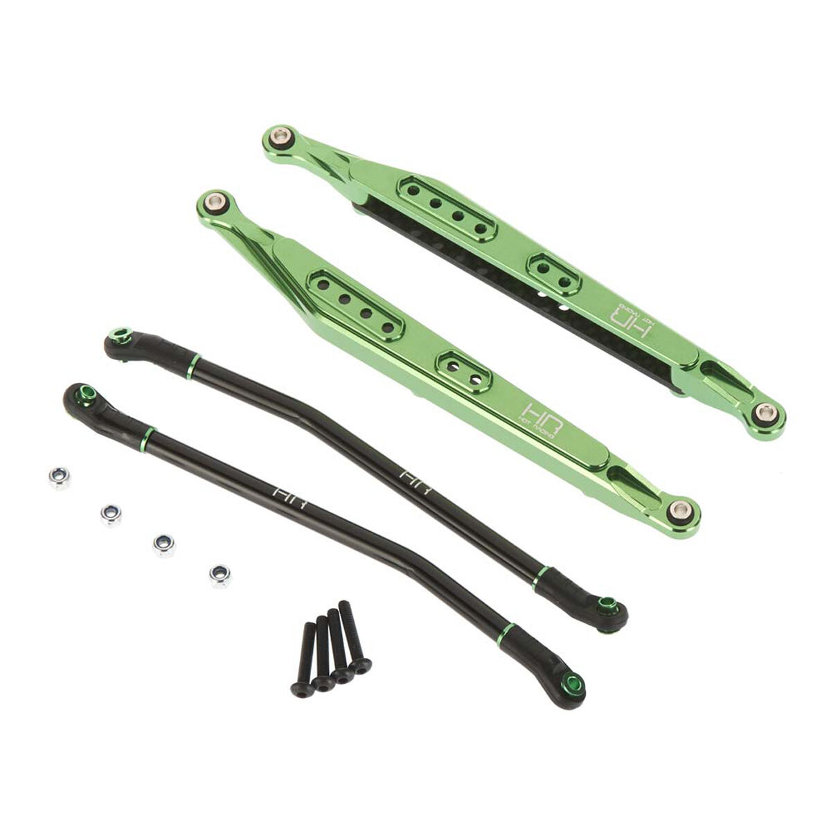Hot Racing Aluminum & CF Rear Link Set, Green: Axial Yeti, SMT10