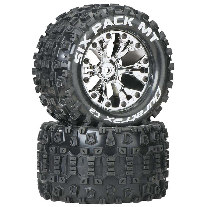 Six-Pack MT 2.8" 2WD Mounted Rear C2 Tires, Chrome (2)