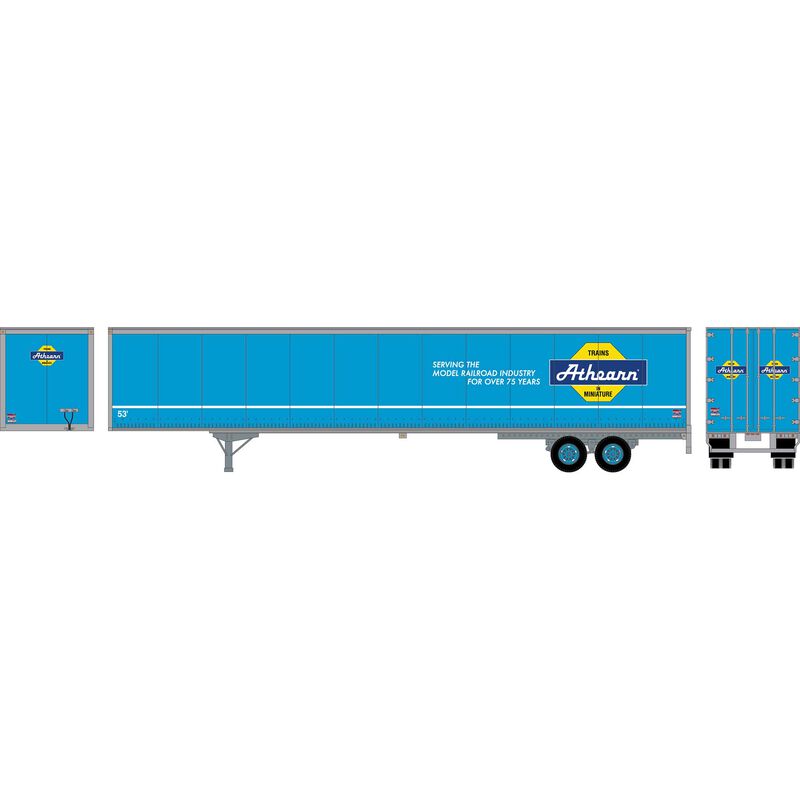 HO RTR 53' Wabash Plate Trailer, Athearn Blue