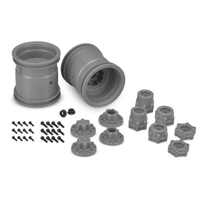 Midwest 2.2 MT 12mm Hex Wheel with Adapter, Silver (2) Midwest 2.2 MT 12mm Hex Wheel with Adapter, Silver (2)