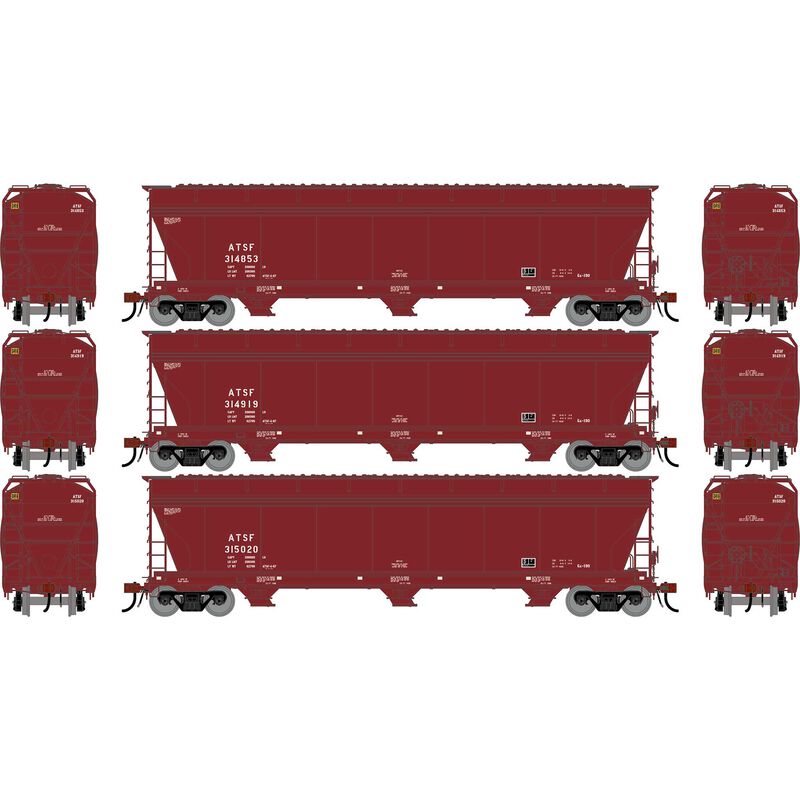 HO GEN ACF 4600 Covered Hopper, ATSF #314853/314919/315020 (3) HO GEN ACF 4600 Covered Hopper, ATSF #314853/314919/315020 (3)