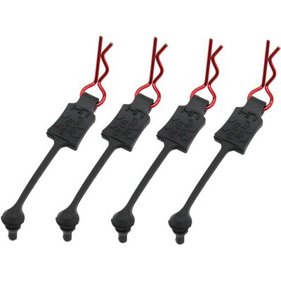 Body Clip Retainers, Red (4): 1/10 Body Clip Retainers, Red (4): 1/10