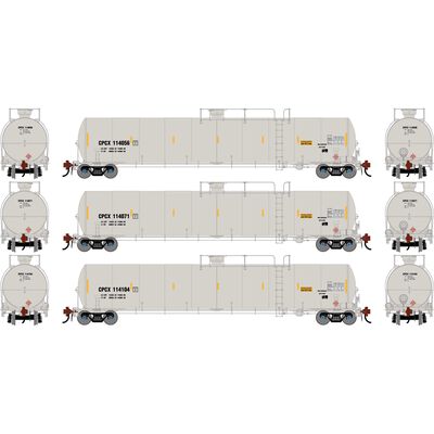 HO GEN UTC 33K LPG Tank Car, CPCX #114056/114071/114104 (3) HO GEN UTC 33K LPG Tank Car, CPCX #114056/114071/114104 (3)
