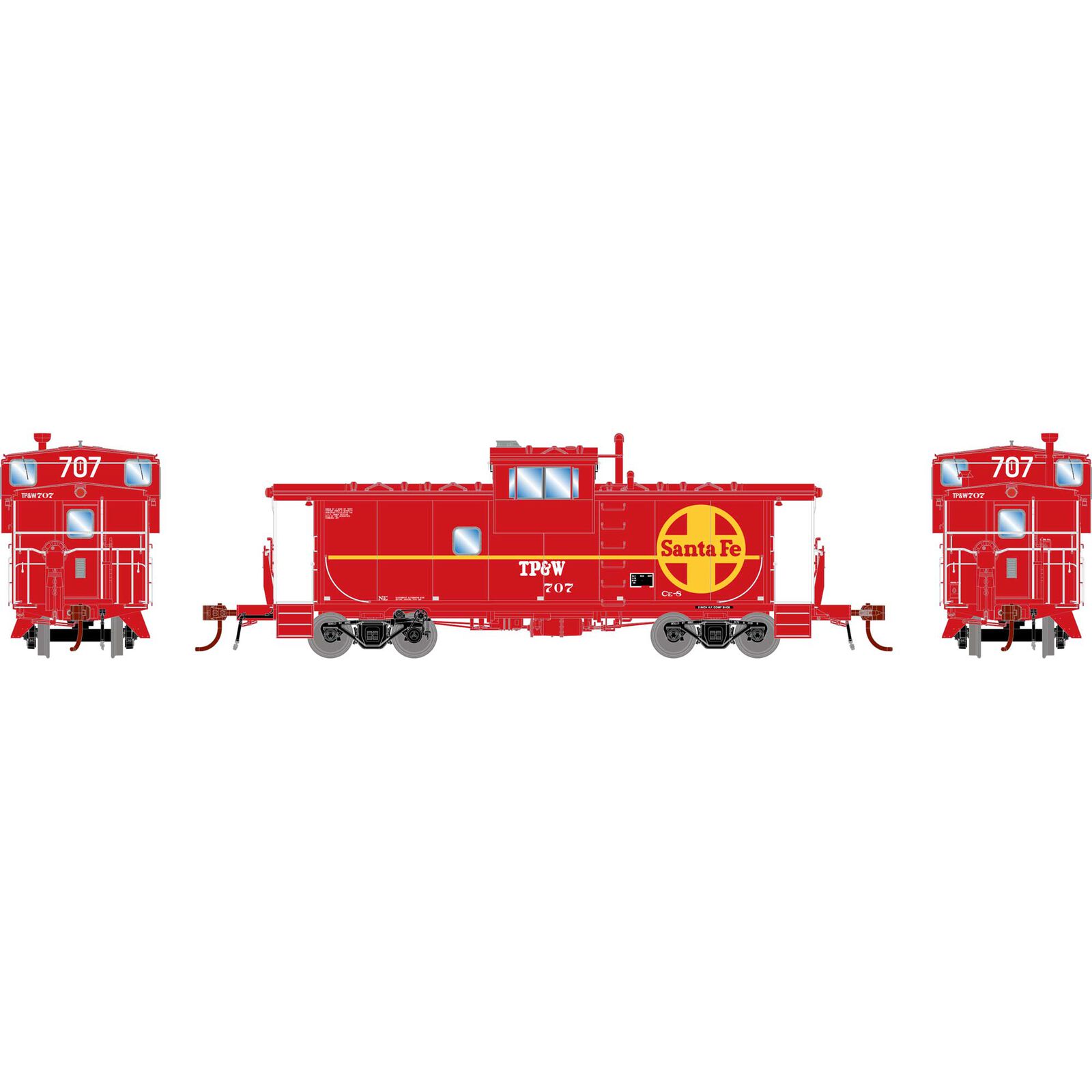 HO ICC Caboose with Lights & Sound, TP&W #707
