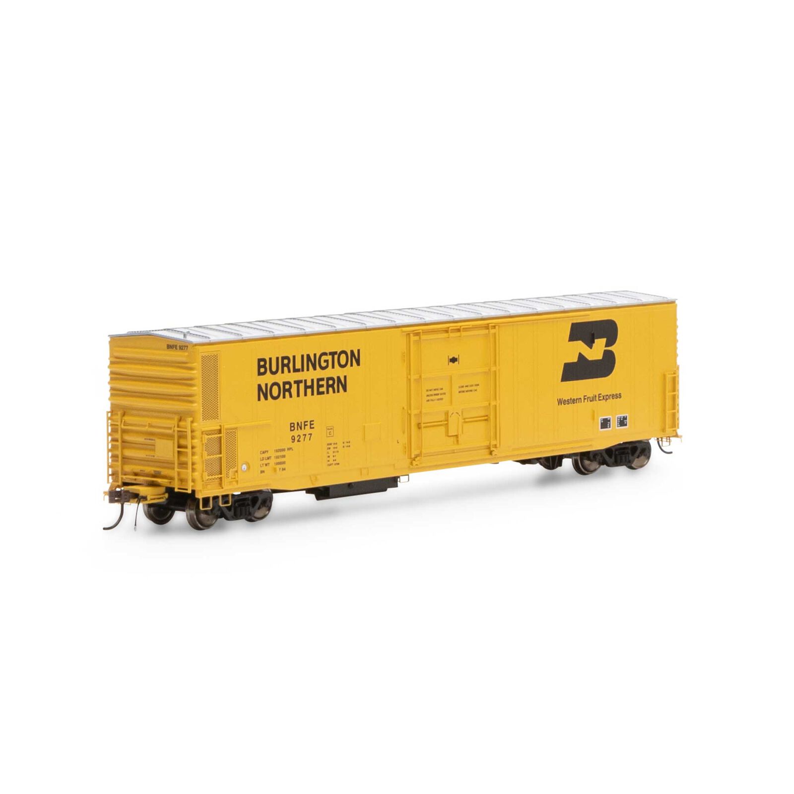 HO 57' Mechanical Reefer with Sound, BNFE/Yellow #9277