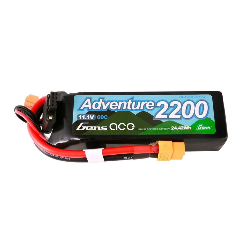 11.1V 2200mAh 3S 60C G-Tech LiPo Battery: XT60