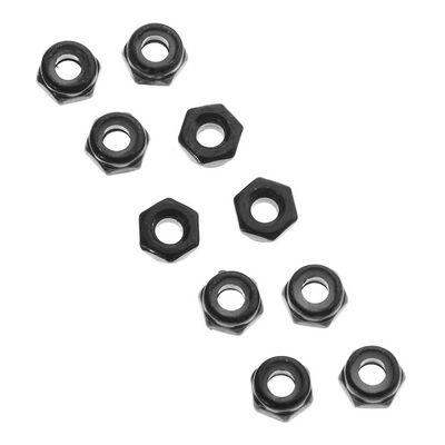 Thin Nylon Locking Hex Nut M3 Black (10) Thin Nylon Locking Hex Nut M3 Black (10)