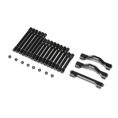 Aluminum Crossbar Brace & Spacer Set, Black : TLR Tuned LMT Aluminum Crossbar Brace & Spacer Set, Black : TLR Tuned LMT