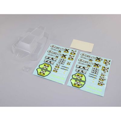 Body Set with Decals, Clear: 8X, 8XE 2.0 Body Set with Decals, Clear: 8X, 8XE 2.0