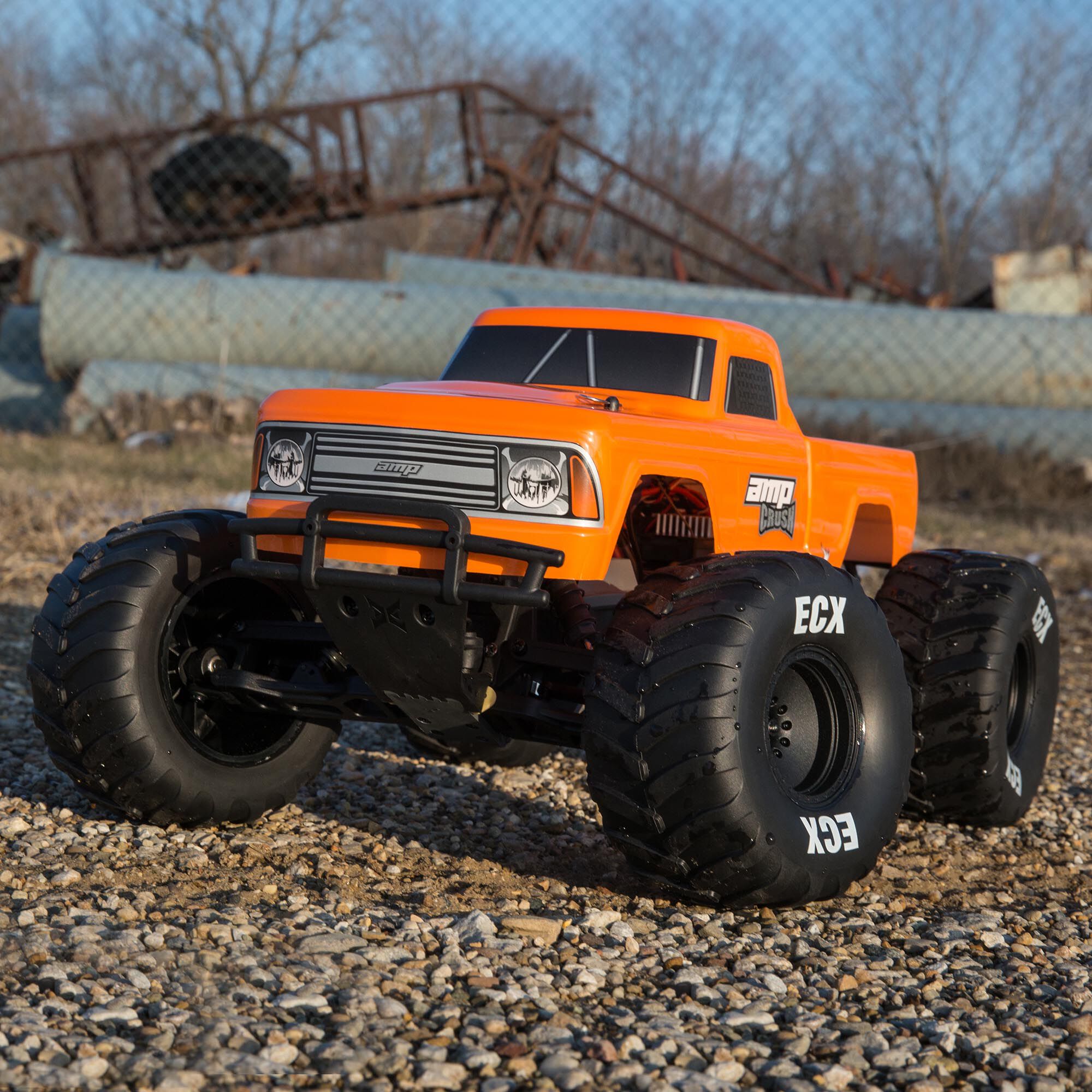ECX 1 10 Amp Crush 2WD Monster Truck Brushed RTR Orange Horizon