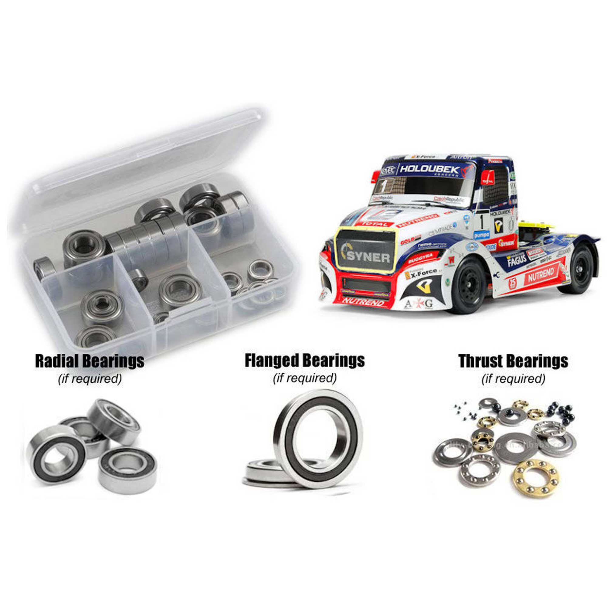 RC Screwz Rubber Shielded Bearing Kit, 1/14 Tamiya Buggyra Fat Fox