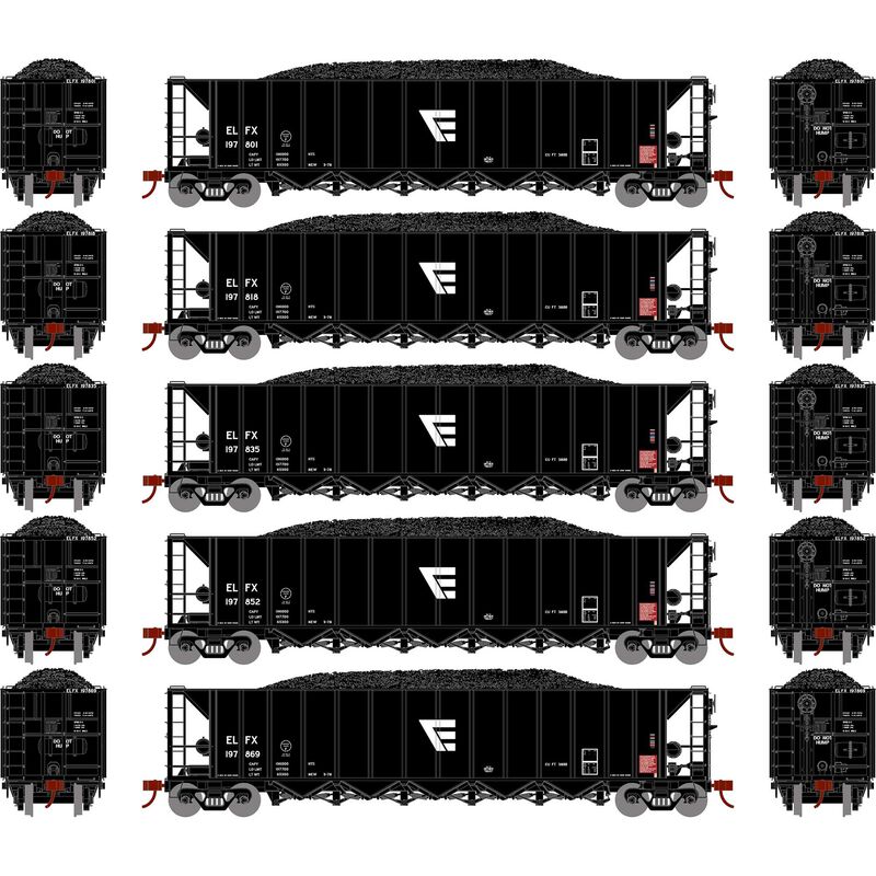 HO RTR 5-Bay Rapid Discharge Hopper, ELFX #1 (5)