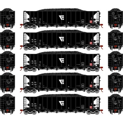 HO RTR 5-Bay Rapid Discharge Hopper, ELFX #1 (5) HO RTR 5-Bay Rapid Discharge Hopper, ELFX #1 (5)