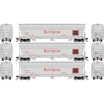 HO GEN ACF 4600 Covered Hopper, CBQ #184567/184590/184596 (3) HO GEN ACF 4600 Covered Hopper, CBQ #184567/184590/184596 (3)