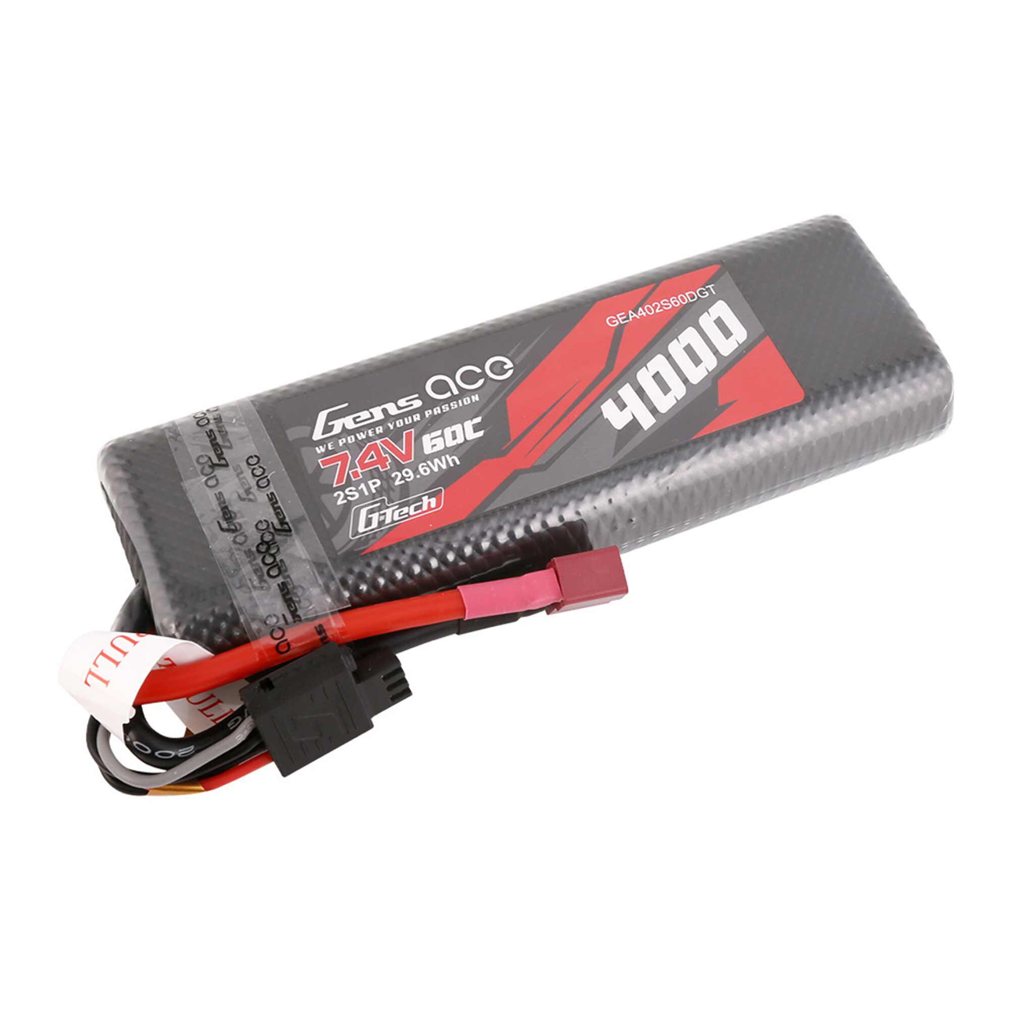 Gens ace 7.4V 4000mAh 2S 60C G-tech Smart Hardcase Lipo Battery