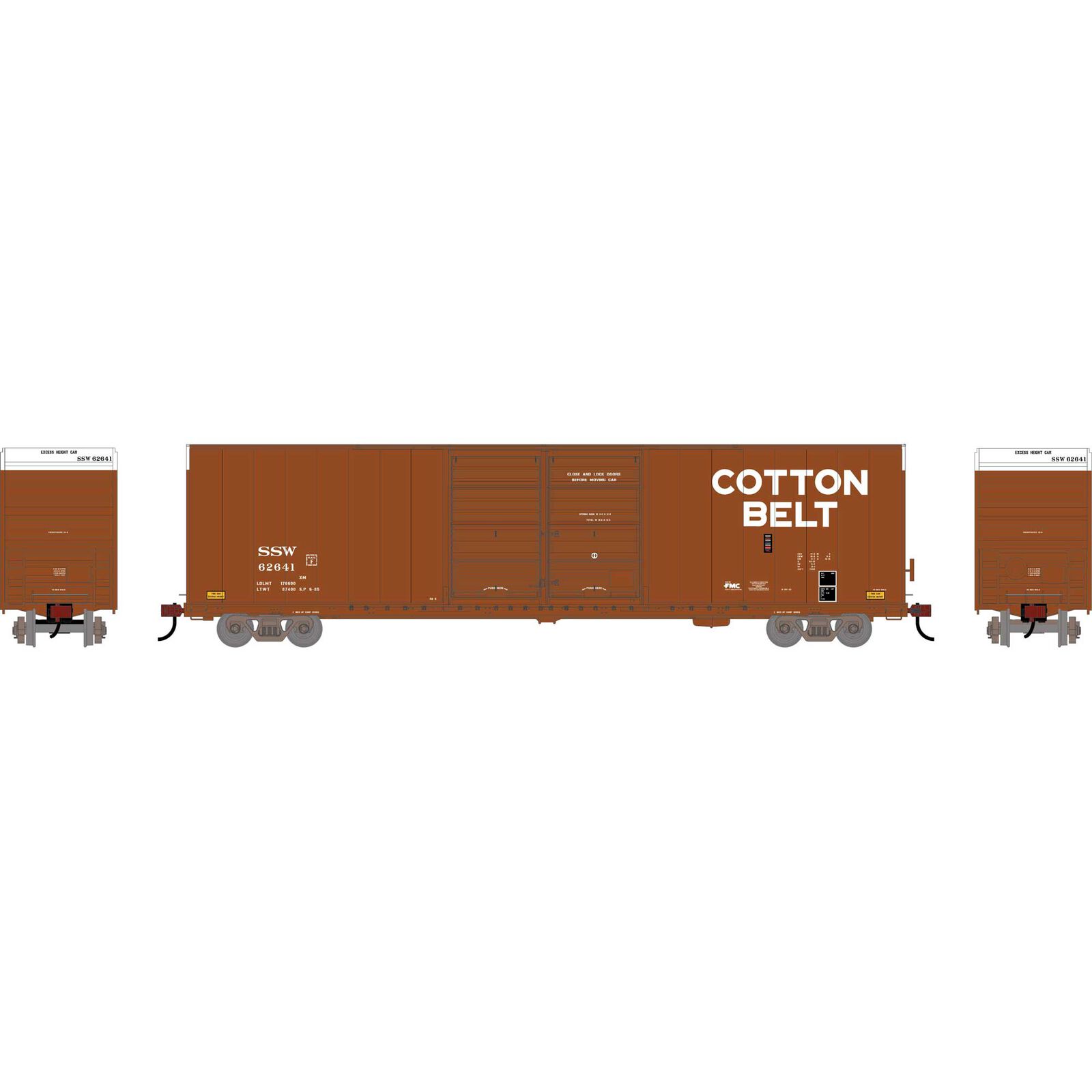 HO 60' FMC Smooth Side Double Door Box Car, SSW #62641