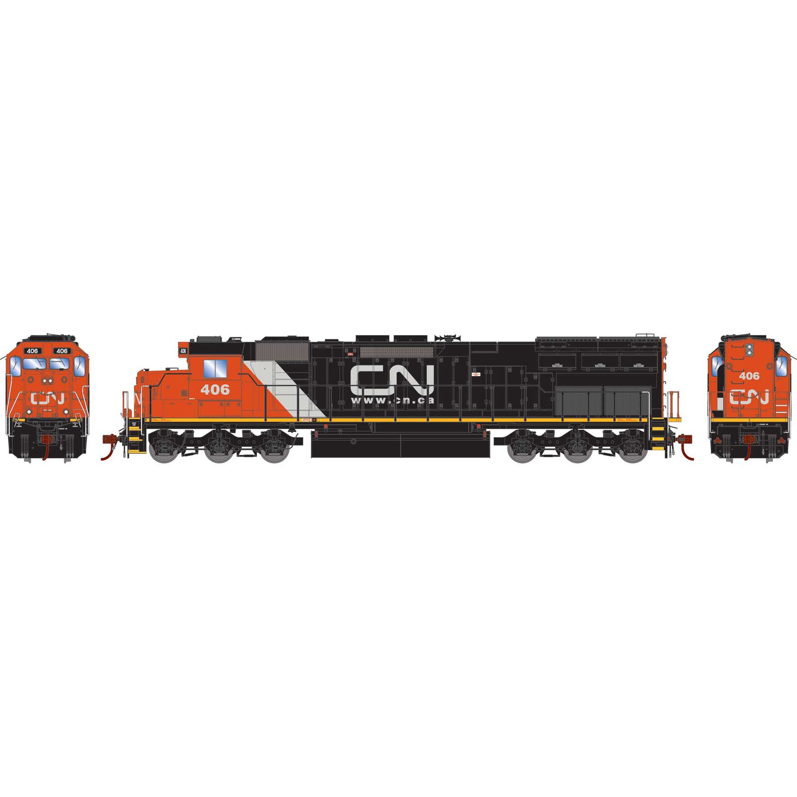 HO SD45T-2 Locomotive with DCC & Sound, Canadian National #406