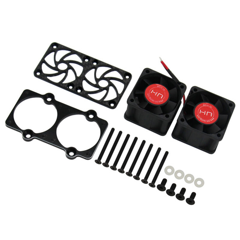 Hot Racing Twin 40mm Motor Cooling Fan Kit, 3S ARRMA 8S BLX Trucks Horizon Hobby