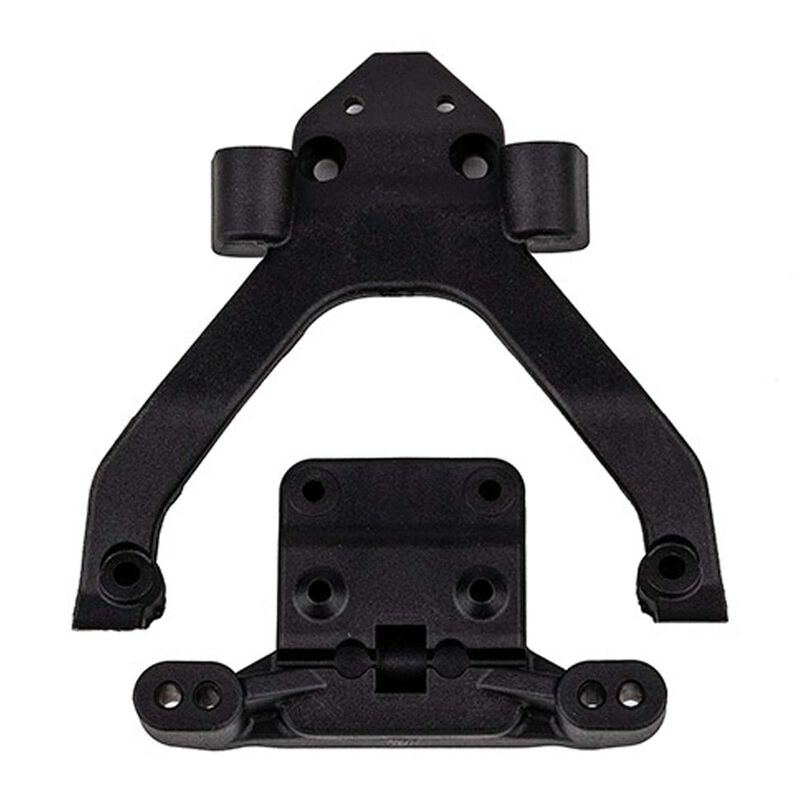 Angled Front Top Plate and Ballstud Mount, 1/10 Team Associated RC10B6.4