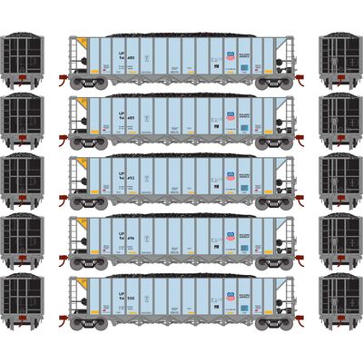 HO Ortner 5-Bay Rapid Discharge Hopper, UP #94480 / 94485 / 94492 / 94496 / 94500 (5) HO Ortner 5-Bay Rapid Discharge Hopper, UP #94480 / 94485 / 94492 / 94496 / 94500 (5)